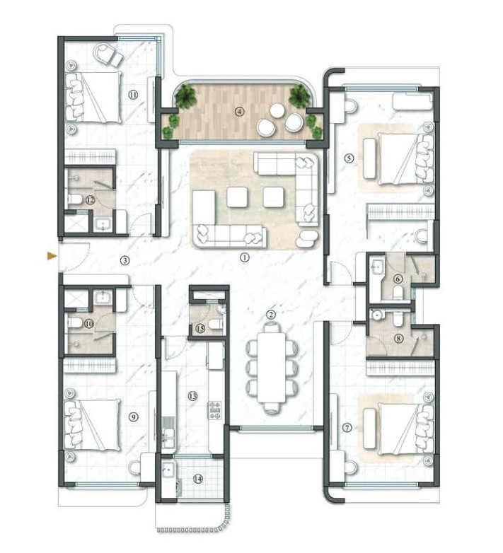 4 BHK Floor Plan